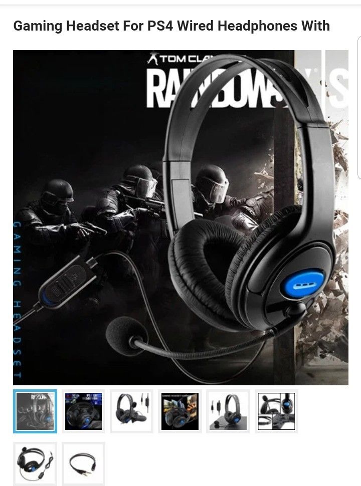 Gaming Headset For PS4 Wired Headphones With