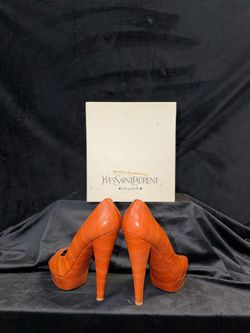 Yves Saint Laurent Orange Platform Heels