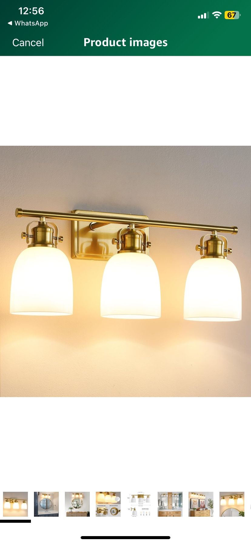 KAISITE Gold Bathroom Light Fixture Over Mirror 3-Light Bathroom Vanity Light