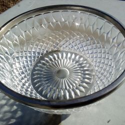 FANCY CRYSTAL GLASS PUNCH BOWL!!