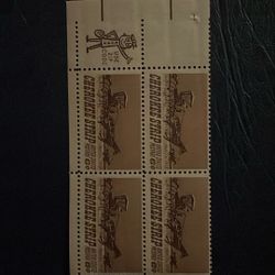 1968 Cherokee Strip Plate Block Of 4 6c Postage Stamps Sc# 1360 Unused - #B34