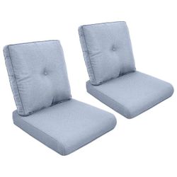 Carolina Square 22 in. x 25 in. x 4 in. Deep Seating 4-Piece Outdoor Lounge Chair Loveseat Cushion in BabyBlue