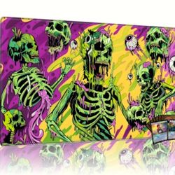 NEW Psychedelic Skeleton Desk/Playing Mat (For Keyboard, Mouse, Card Games)