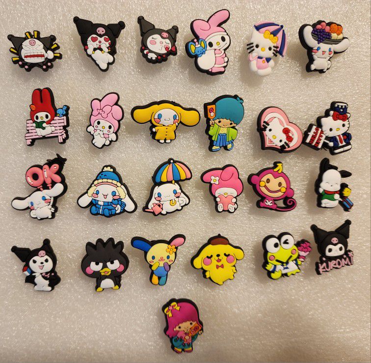 25Pcs Cartoon Shoe Decoration Charms for Clog Hello Kitty 