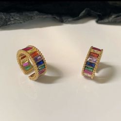 R72 – Beautiful Rainbow Zircons  Ring!  