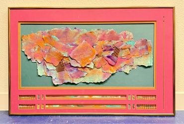 Large Original Mixed Media Abstract Wall Art Textured Framed Artwork (40" x 26")
