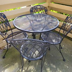 Wrought Iron Table & Chair Set