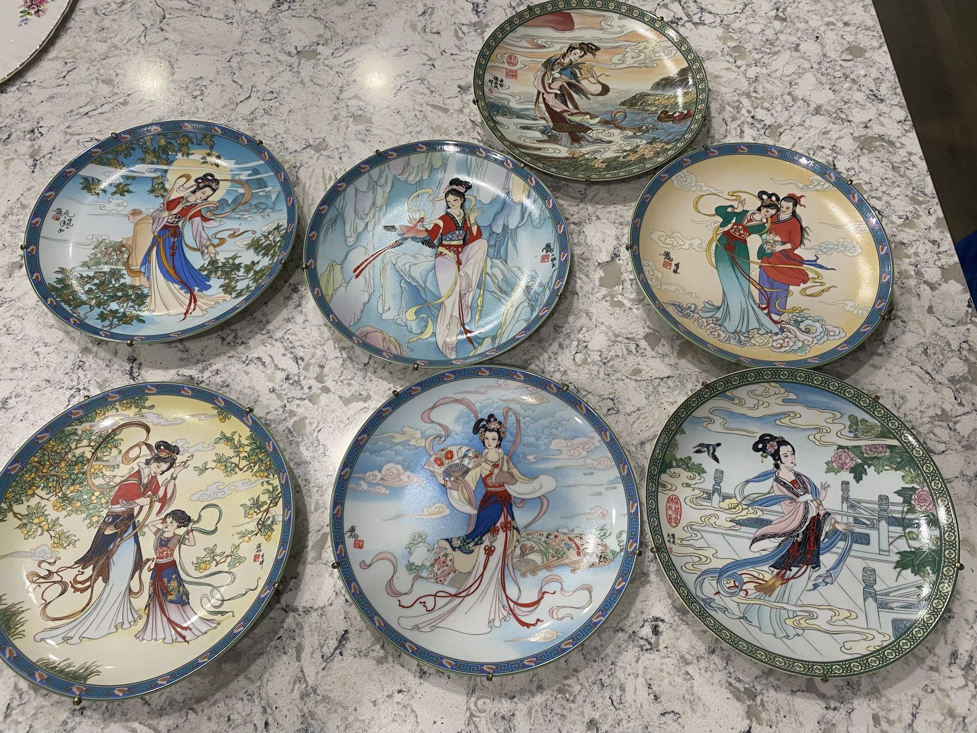 Imperial Jingdezhen Dining 7 Jingdezhen Porcelain Collector Plates
