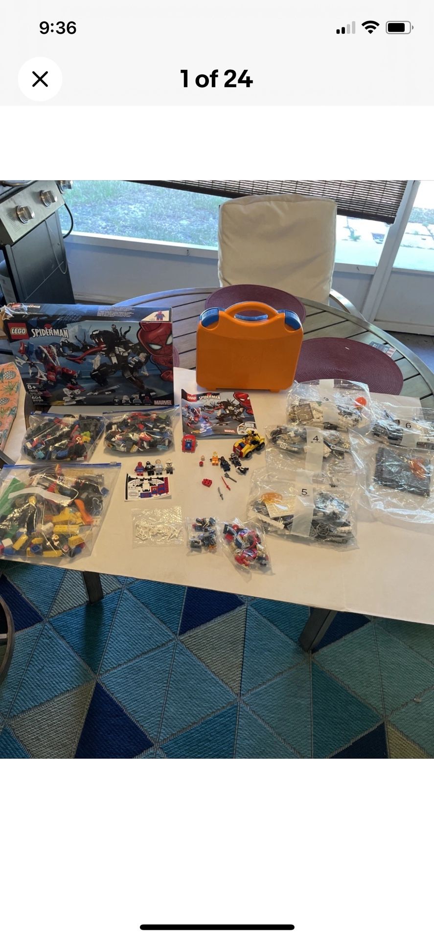 HUGE SPIDER-MAN VS VENOM & Construction LEGO Sets With UNUSED sealed Parts & Carry Case Excellent Cond