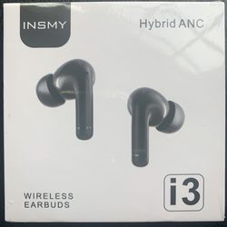 Black True Wireless Stereo Earbuds Bluetooth 5.0 Waterproof Touch Control Active Noise Cancelling ANC 36Hr 6 Microphones * Charging Case New Sealed