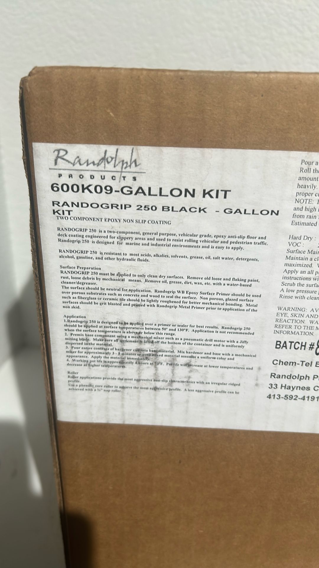 1gal Sherwin Williams RandoGrip 250 Nonskid Black Gallon Kit