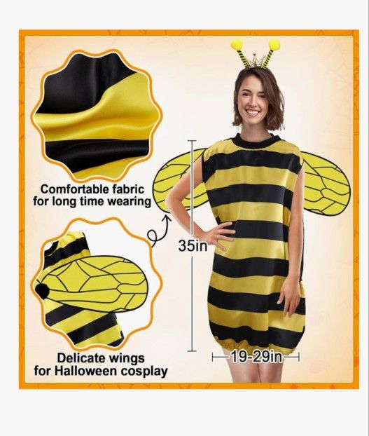 XL Womens Bee Costume With headband