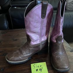 Shyanne MISS MOLLY Pink/Brown Leather Square Toe Western Boots