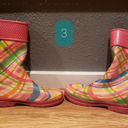 Girls 3 Rain Boots 