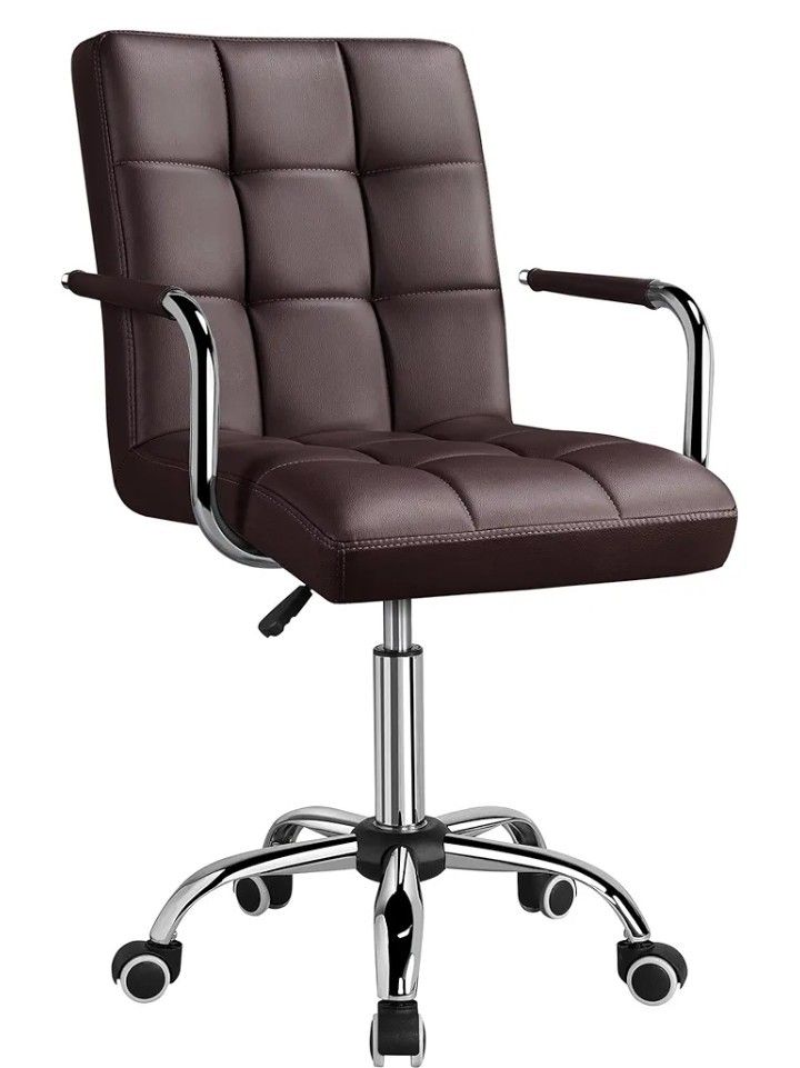 Yaheetech PU Leather Mid-Back Task Desk Chair