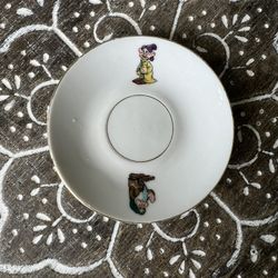 Disney, Snow White Vintage, Marx Toys, Mini Teacup Plate, Dopey And Sleepy