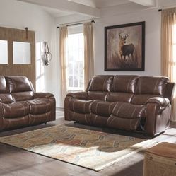 Rackingburg Leather Reclining Sofa And Loveseat