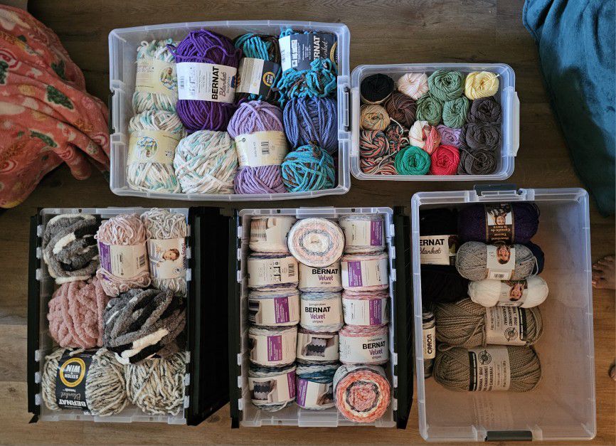 Large Lot Of Yarn- 111 Skeins Of New Yarn And A Bunch Of Extra. $300 Takes It All