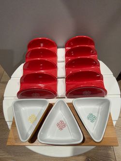 Ceramic Taco Holder and Condiment Bowl Set