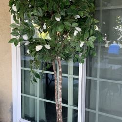 6ft Faux Artificial Rose Tree In Planter Decor Indoor/Outdoor