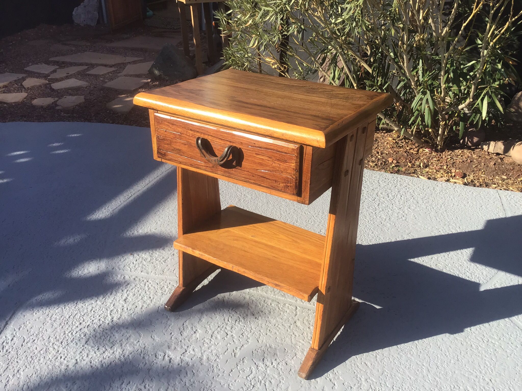 Western Rustic Wood End Table