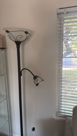 Black dual head floor lamp
