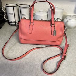 Coach Small Purse Bag Shoulder Pink Leather