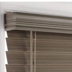 2 1/2" Cordless Faux Wood Window Blinds In Gray 