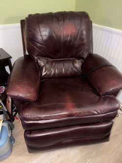 Lazy-boy electronic leather recliner-rocker