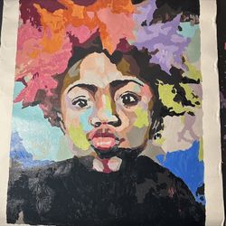 16x20 Colorful African American Girl 