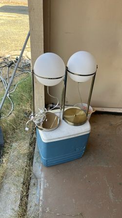 Frosted Glass Antique Brass/silver Orb Lamps