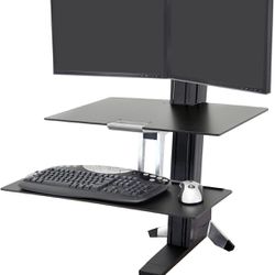 Ergotron – WorkFit-S Dual Monitor Standing Desk Converter, Sit Stand Workstation for Tabletops