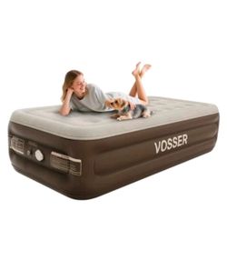 Twin Size Airbed with Detachable Rechargeable Pump - for Camping & Home ,