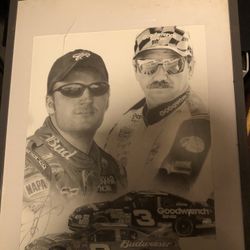 Dale Earnhardt Sr & Jr Portrait (Jr’s Signature)