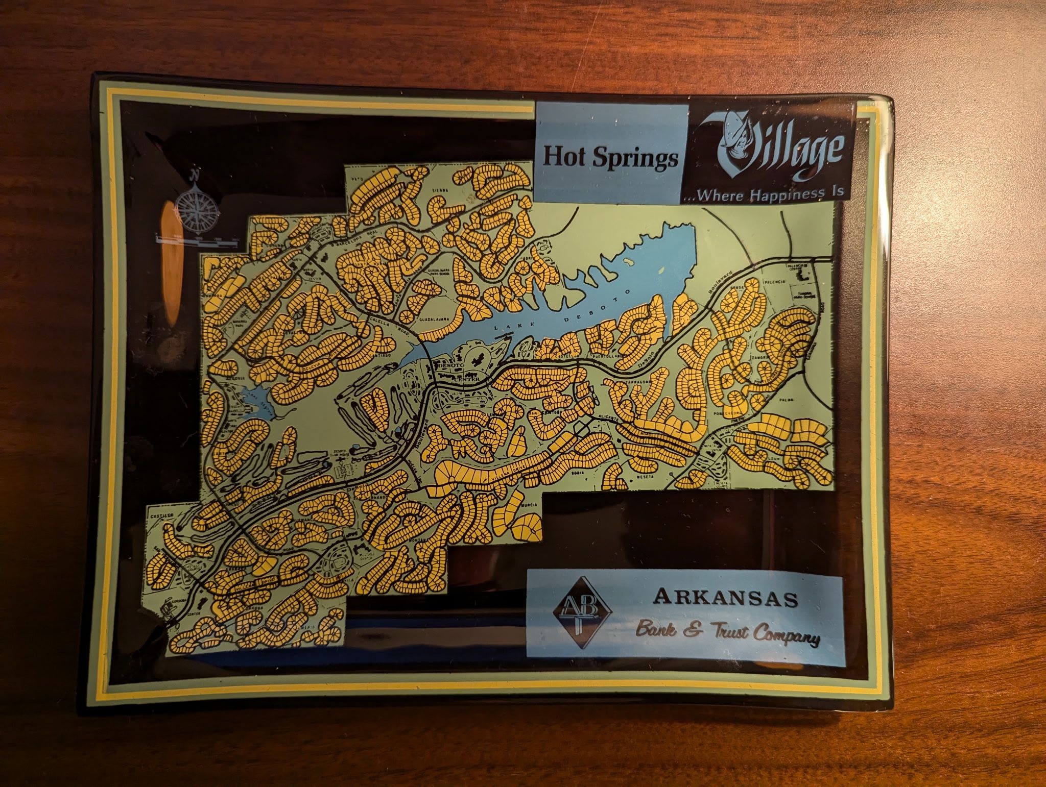 VINTAGE Glass Hot Springs Arkansas Ashtray