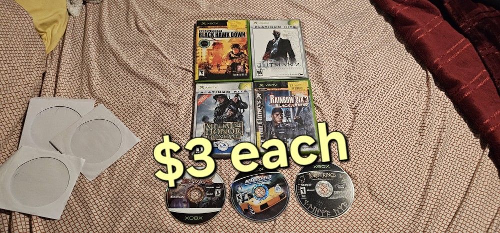 Original Xbox Games $3 Each
