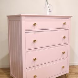 Beautiful Pink Wood Vertical Dresser 