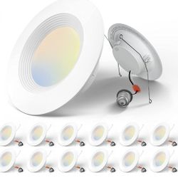 Amico 5/6 inch 5CCT LED Recessed Lighting Selectable Color Temp (12 pack) 