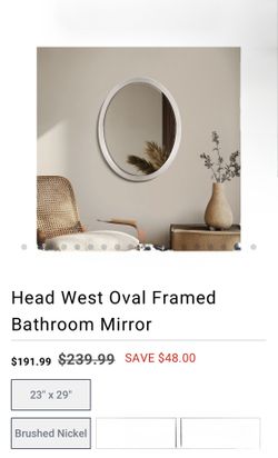 Head West Oval Framed Bathroom Mirror