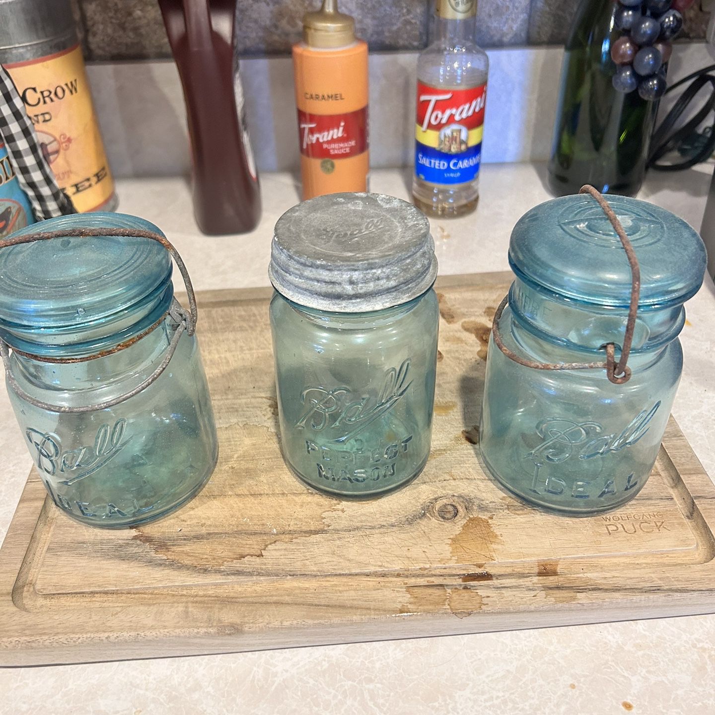 3 Antique Quart Size Jars