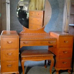 Vanity with mirror, Philippine mahogany, One of a kind!