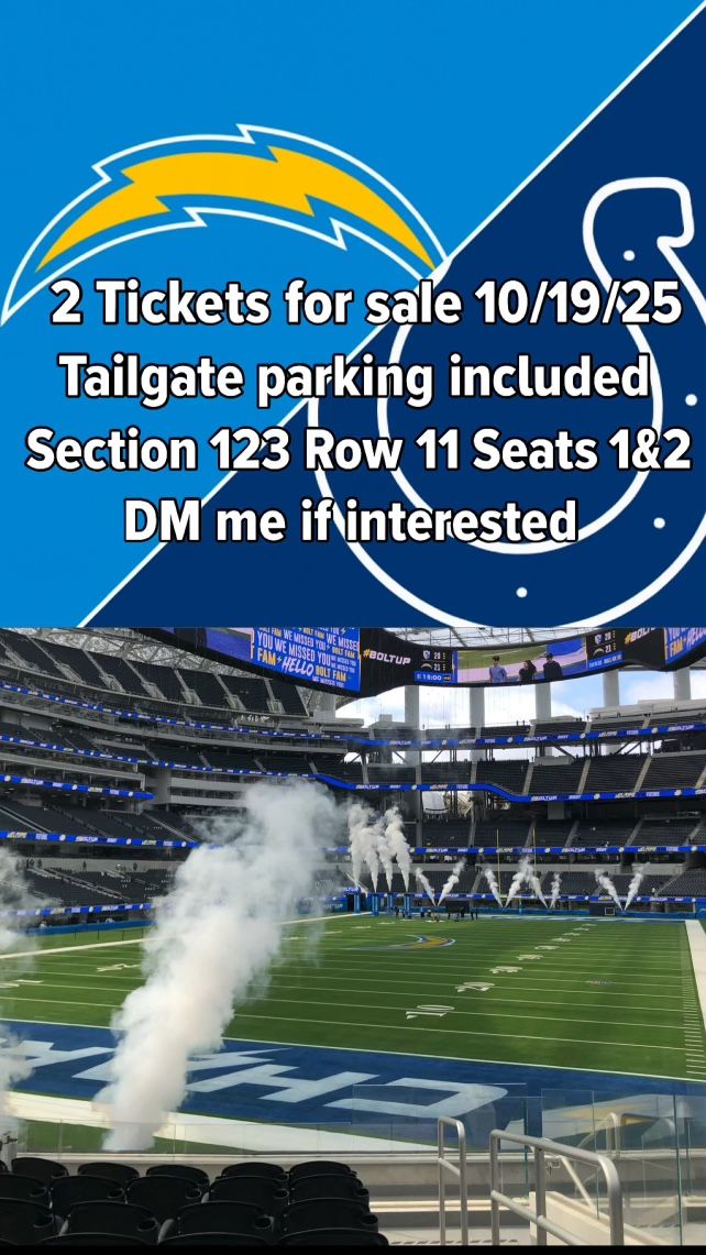 Chargers Vs Colts Game 10/19/25