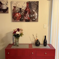 Red Decor Dresser — Real Wood