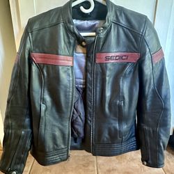 Sedici Motorcycle Leather Jacket Womens LXS USA 6 Preowned Great