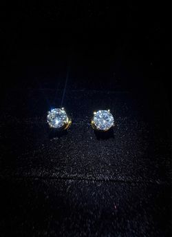 1CTW 14K YELLOW GOLD EARRINGS