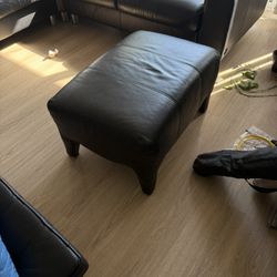 La-Z-Boy Black Leather Ottoman