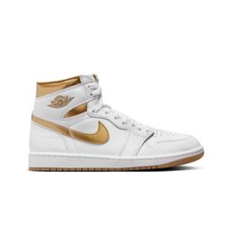 New! Nike Air Jordan 1 Retro High OG Women's "Metallic Gold" Shoe