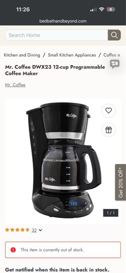 Mr. Coffee DWX23 12-cup Programmable Coffee Maker