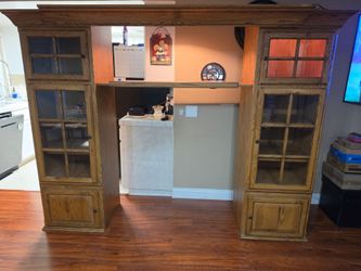Solid oak entertainment center