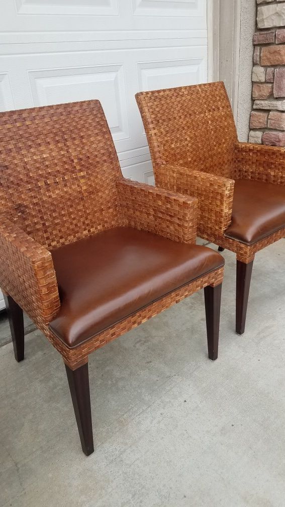All leather henredon chairs
